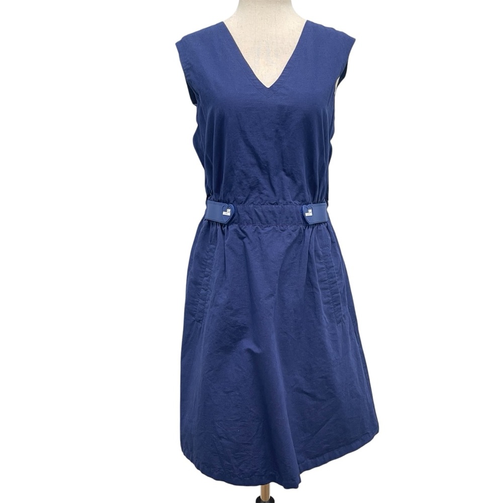 Love Moschino Cotton Linen Blend Sleeveless Blue Dress Size 4